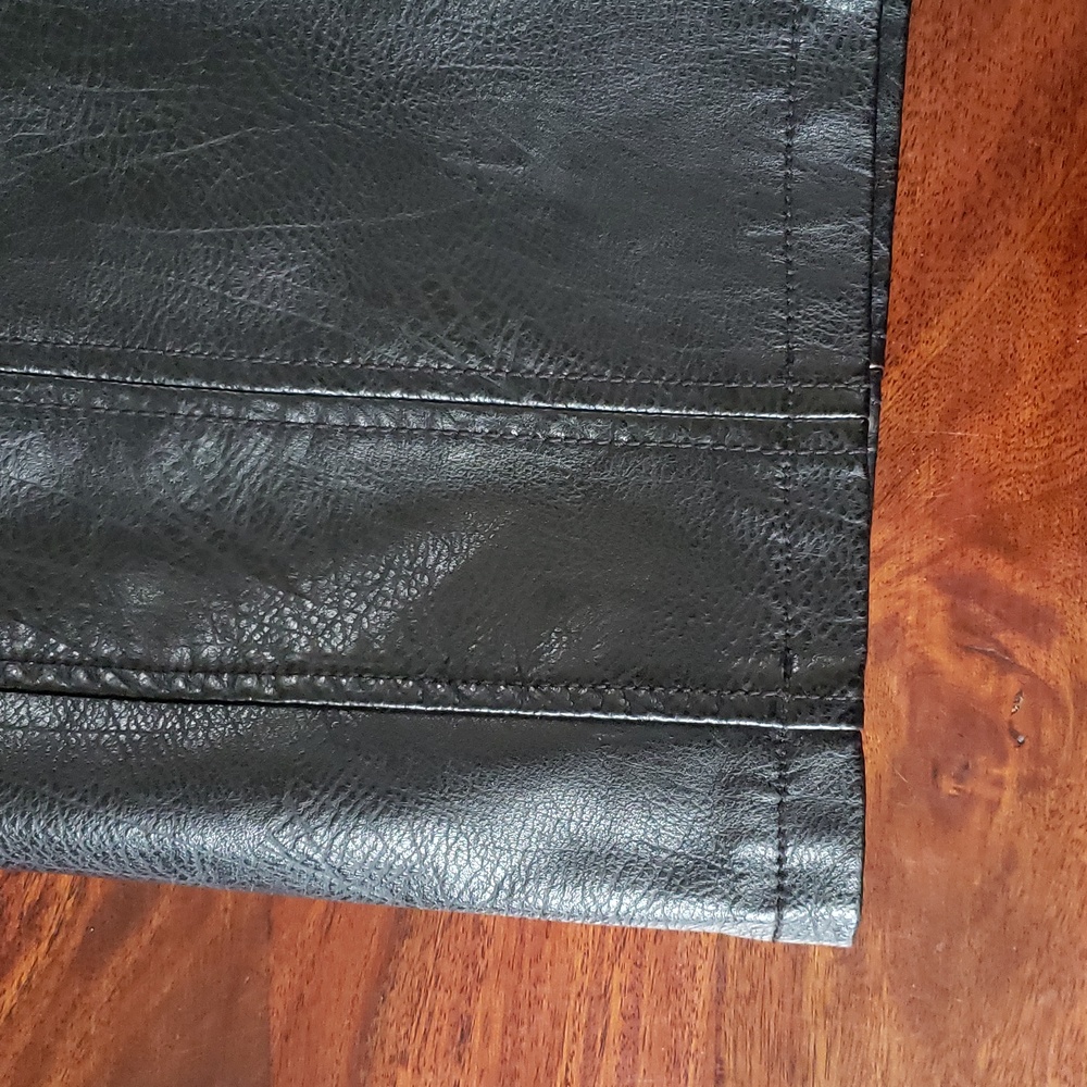 FREE PEOPLE Faux Leather Black Mini Skirt “Zip To It” | SIZE 2 - Picture 7 of 13